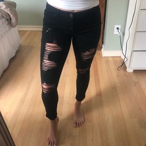 Distressed Black Jeans